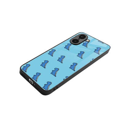 Dino Blue stylish phone case for oneplus nord ce5 5g | glossy glass and slim fit