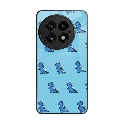 Dino Blue back phone cover | glass case for oneplus 13