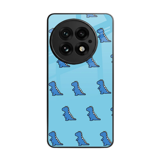 Dino Blue back phone cover | glass case for oneplus 13