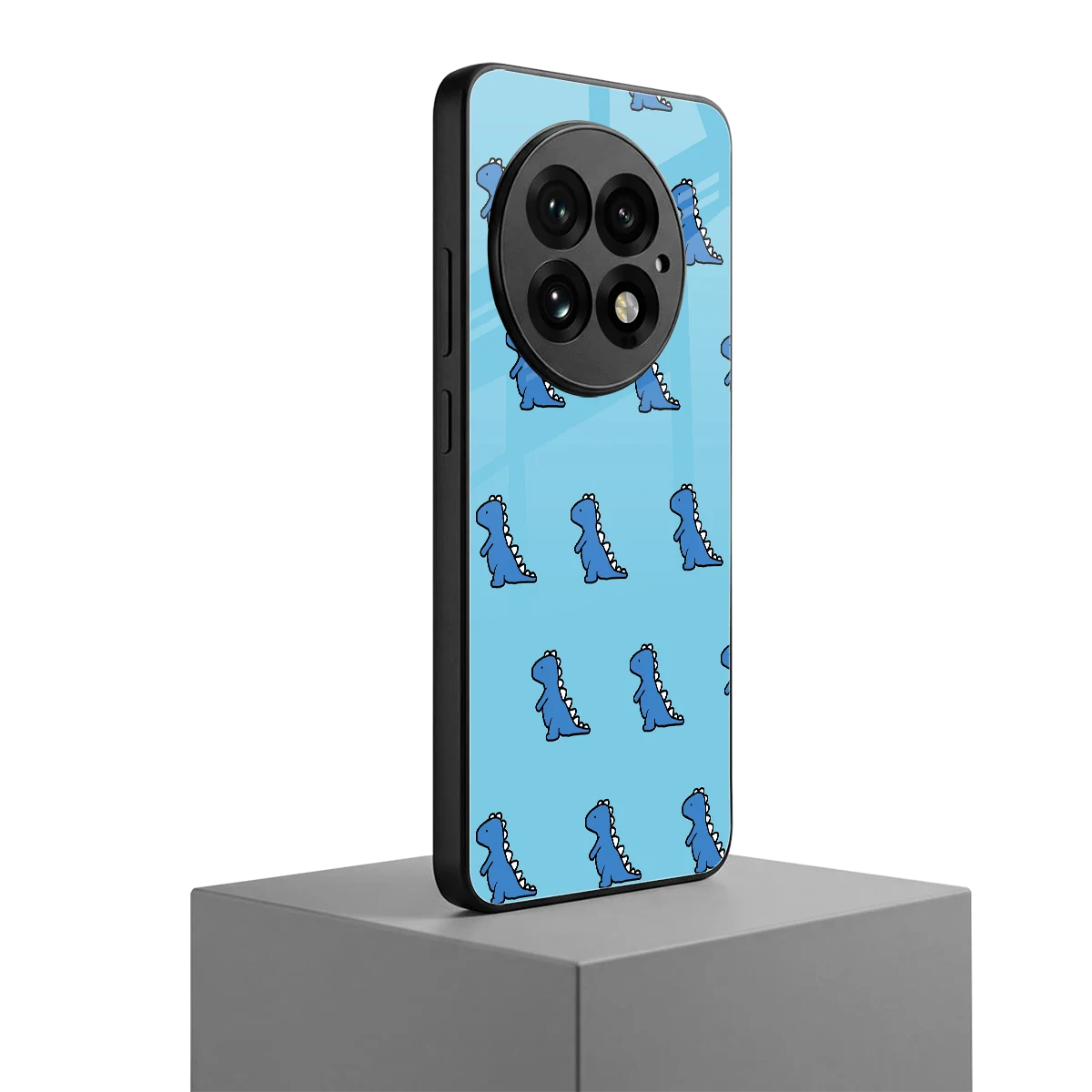 Dino Blue oneplus 13 mobile cover | shockproof glass phone case