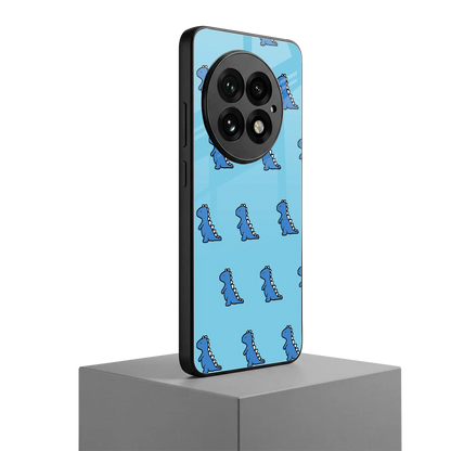 Dino Blue oneplus 13 mobile cover | shockproof glass phone case