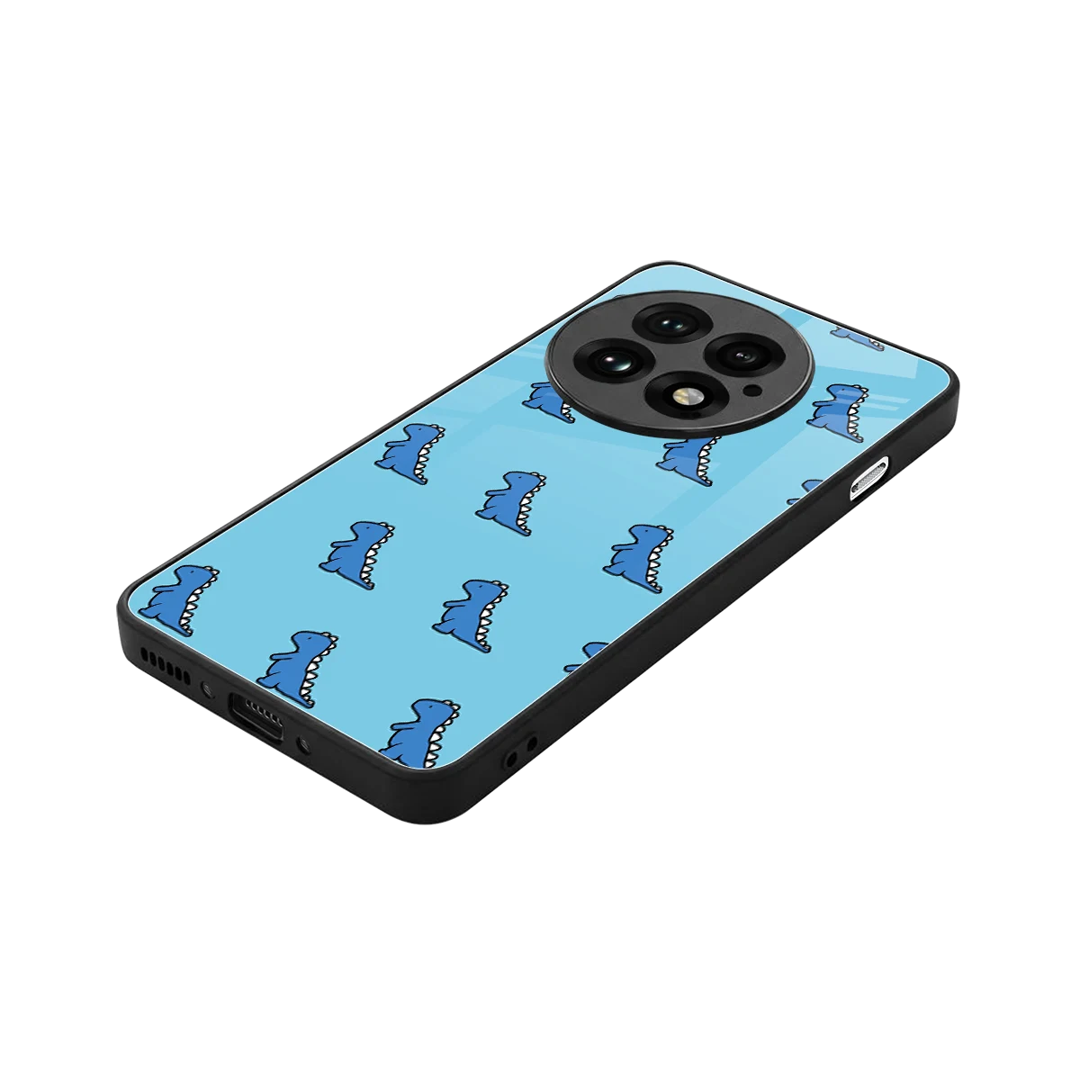 Dino Blue stylish phone case for oneplus 13 | glossy glass and slim fit