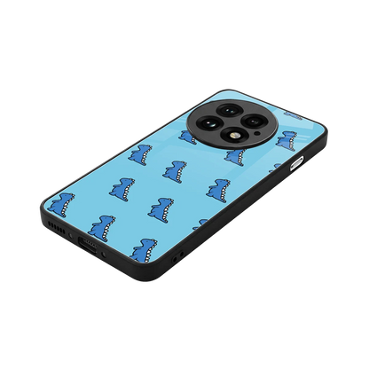 Dino Blue stylish phone case for oneplus 13 | glossy glass and slim fit