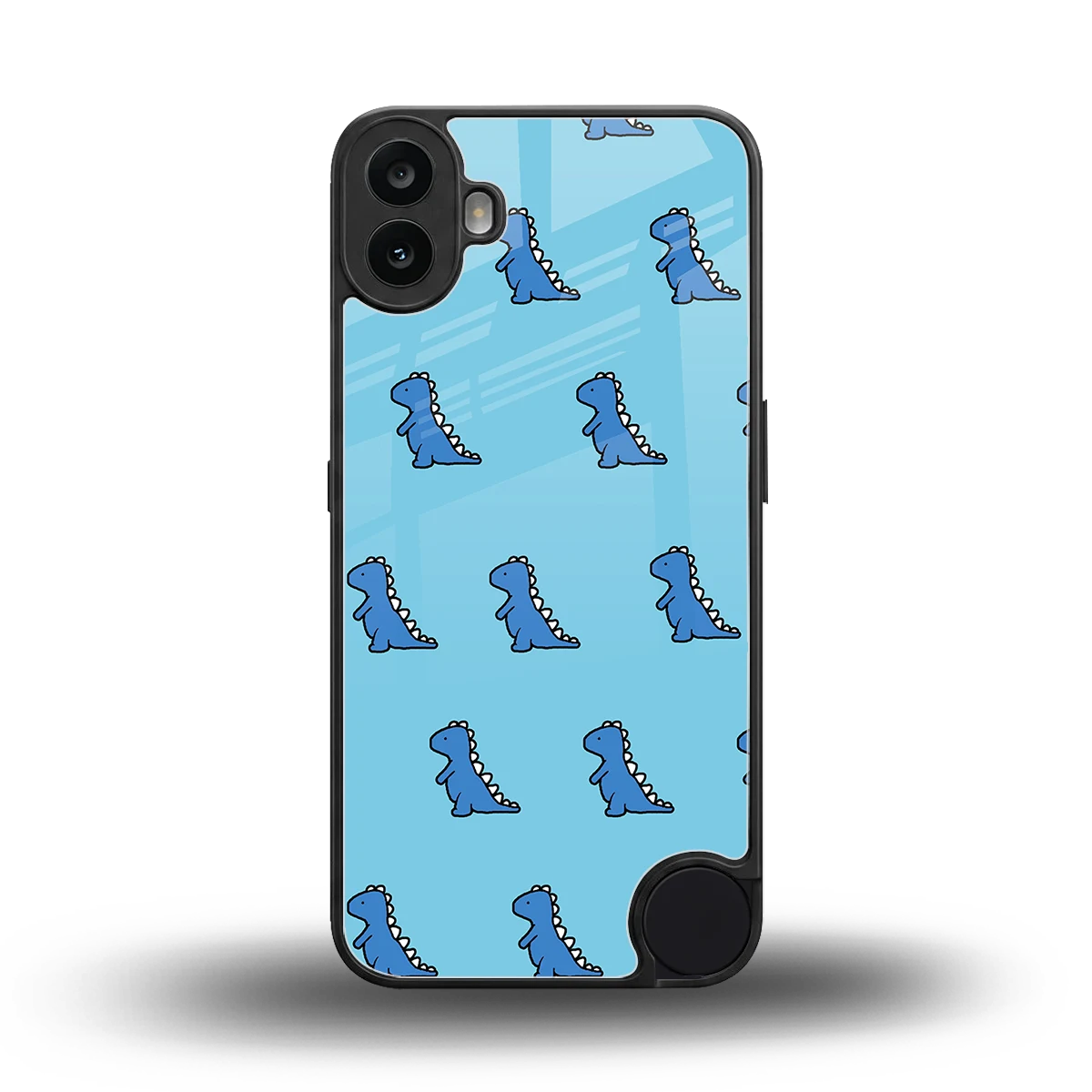 Dino Blue back phone cover | glass case for cmf nothing phone 1