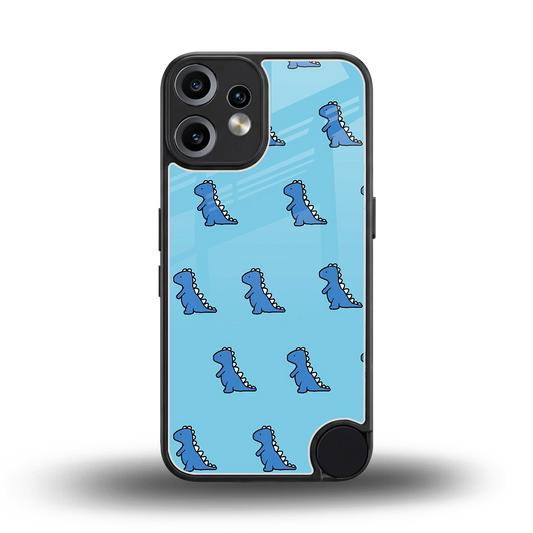 Dino Blue back phone cover | glass case for cmf nothing phone 2 pro