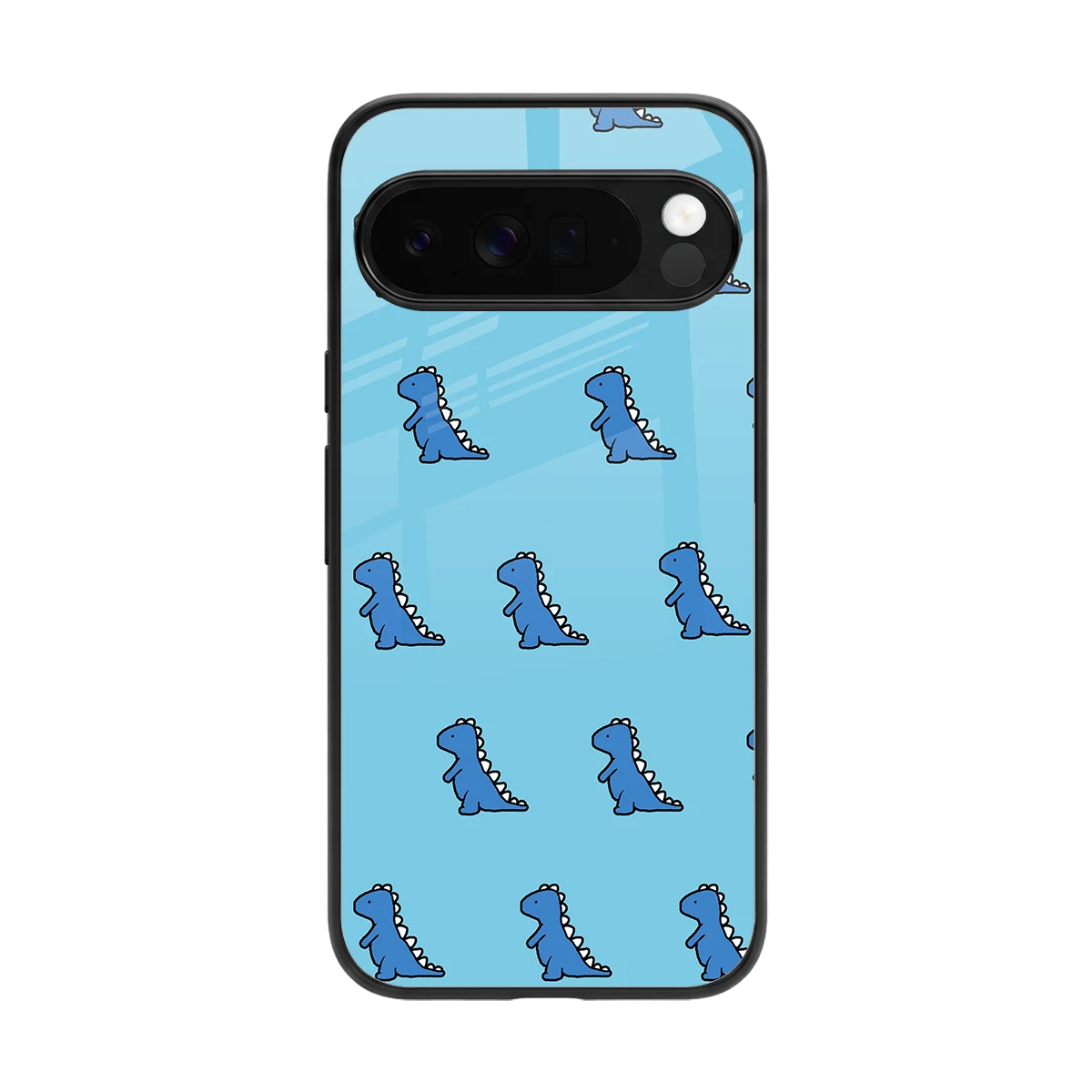 Dino Blue back phone cover | glass case for google pixel 10 pro xl