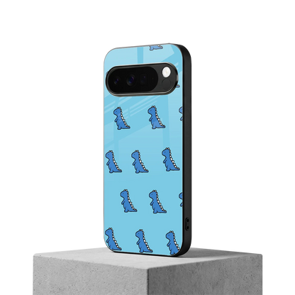 Dino Blue google pixel 10 pro xl mobile cover | shockproof glass phone case