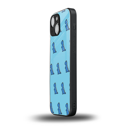 Dino Blue iphone 13 mini mobile cover | shockproof glass phone case