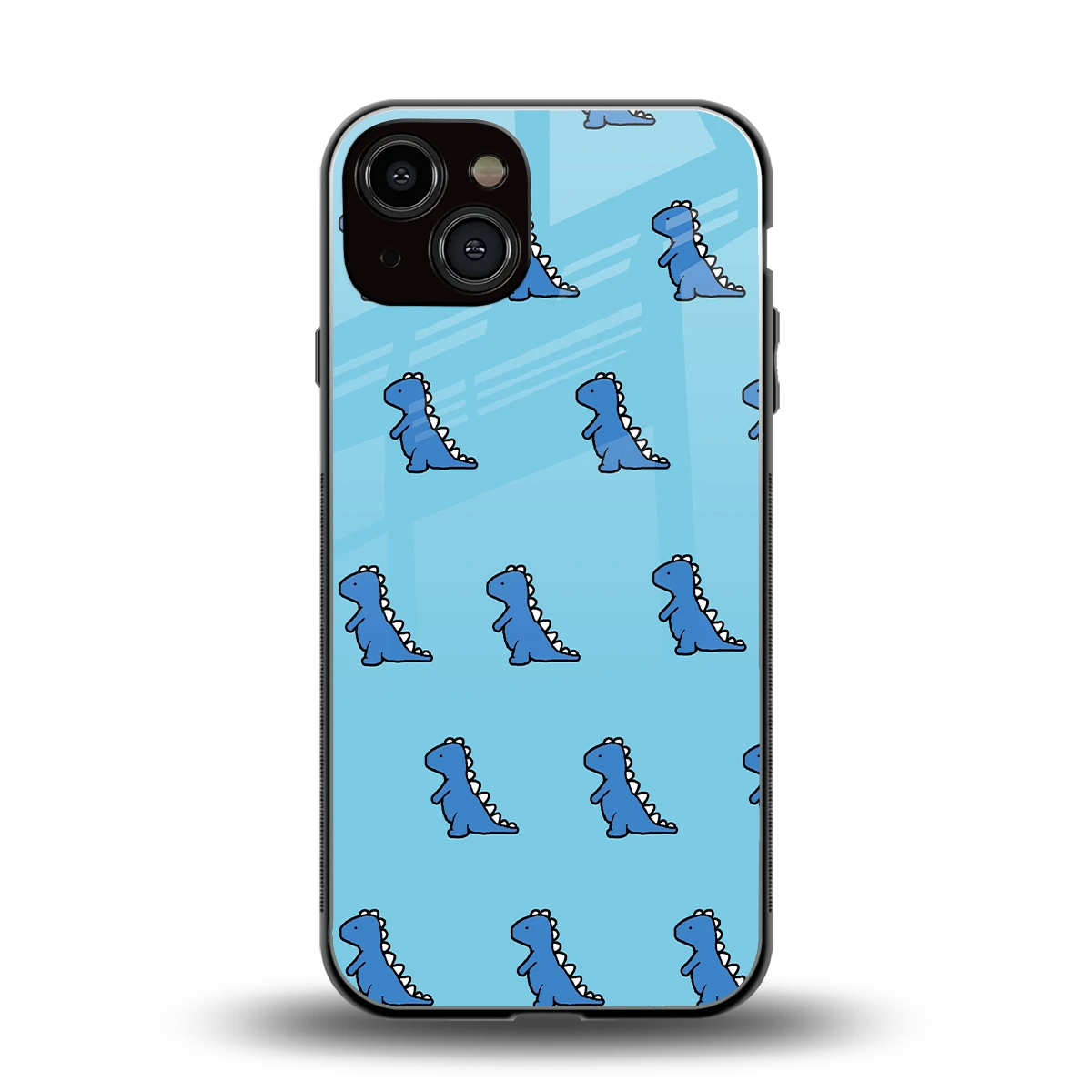 Dino Blue back phone cover | glass case for iphone 14