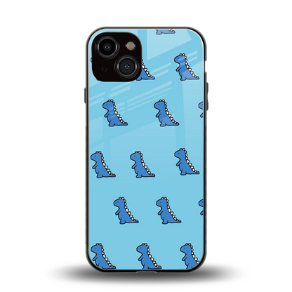 Dino Blue back phone cover | glass case for iphone 14