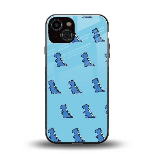 Dino Blue back phone cover | glass case for iphone 14