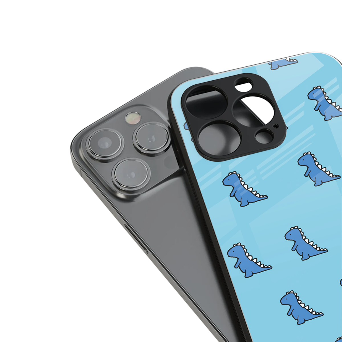 Dino Blue Phone Case for Iphone 16 | Glass Case