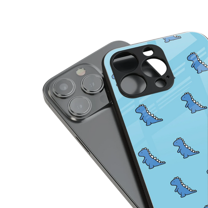 Dino Blue stylish phone case for iphone 16 pro | glossy glass and slim fit
