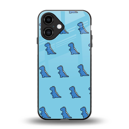 Dino Blue Phone Case for Iphone 16 | Glass Case