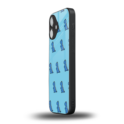 Dino Blue Phone Case for Iphone 16 | Glass Case