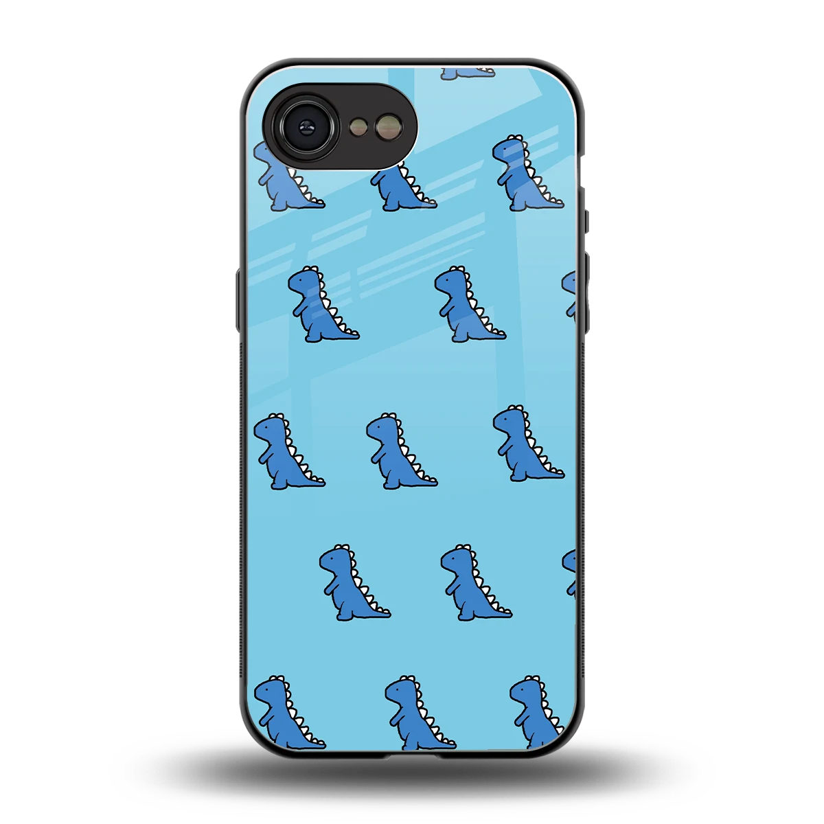 Dino Blue back phone cover | glass case for iphone 17e
