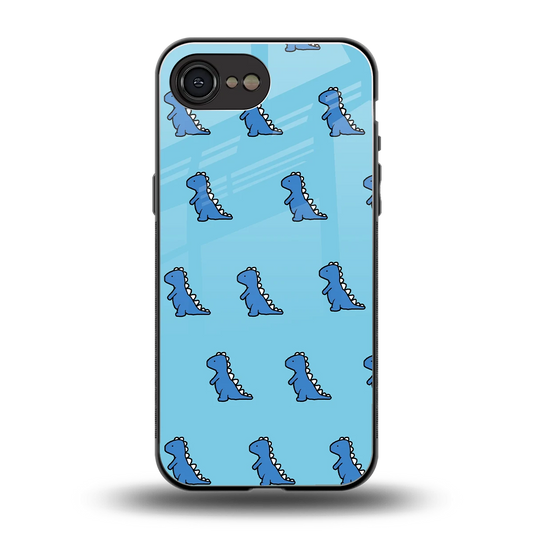 Dino Blue back phone cover | glass case for iphone 17e