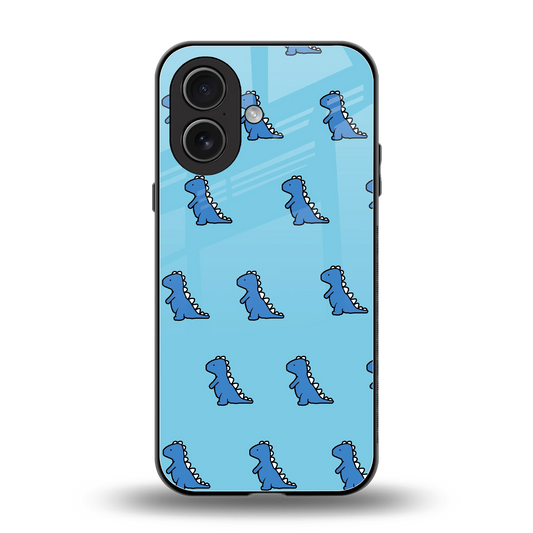 Dino Blue back phone cover | glass case for iphone 17