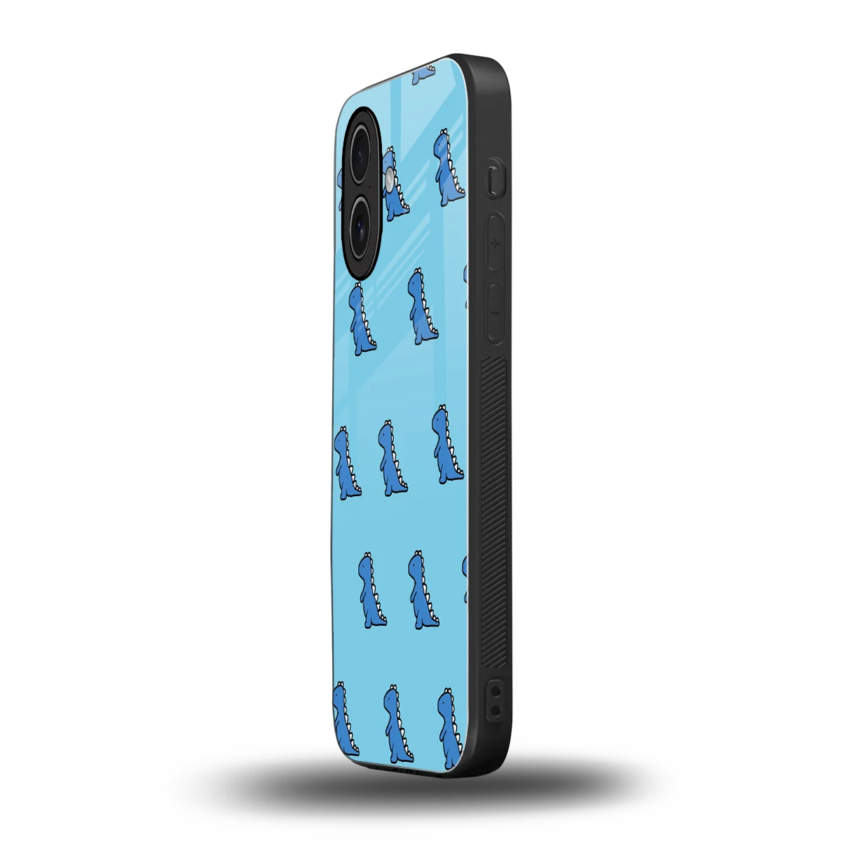 Dino Blue iphone 17 mobile cover | shockproof glass phone case