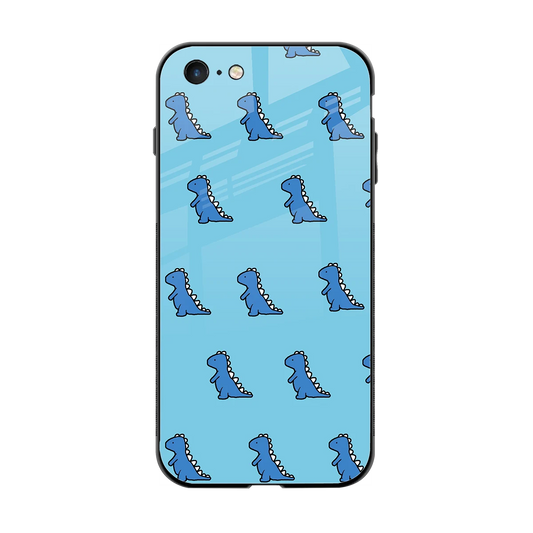 Dino Blue back phone cover | glass case for iphone 6