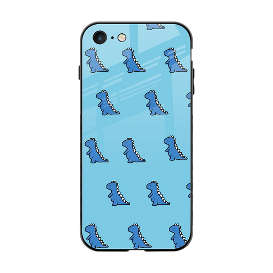 Dino Blue back phone cover | glass case for iphone 7