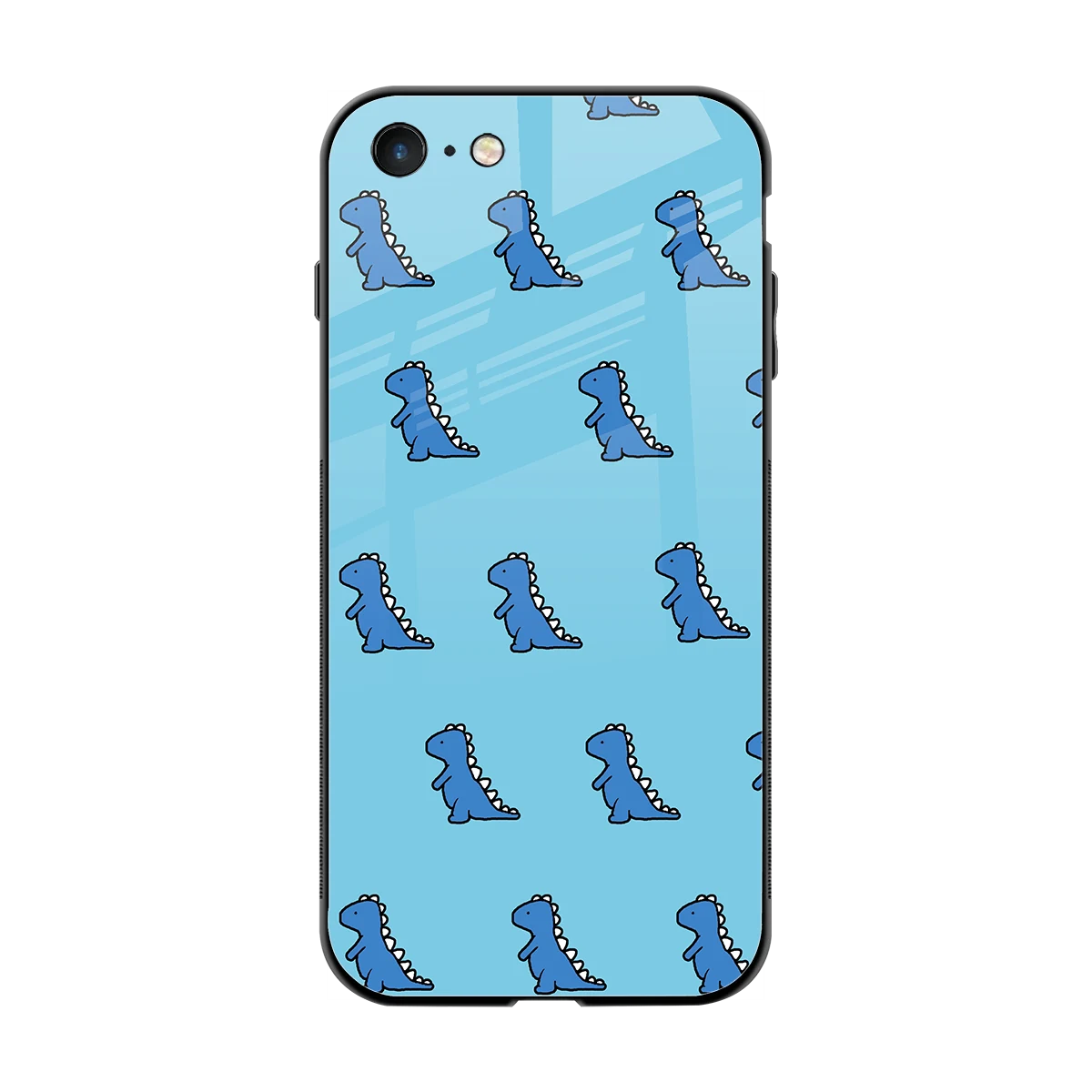 Dino Blue back phone cover | glass case for iphone 8