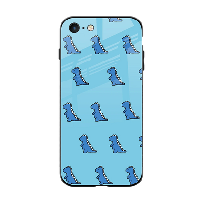 Dino Blue back phone cover | glass case for iphone 8