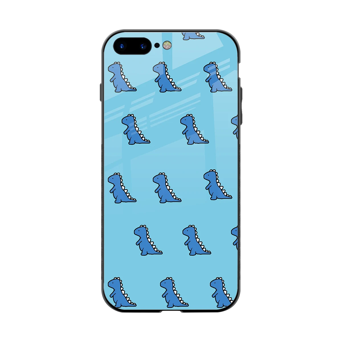 Dino Blue back phone cover | glass case for iphone 8 plus