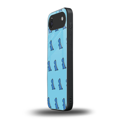 Dino Blue iphone air mobile cover | shockproof glass phone case
