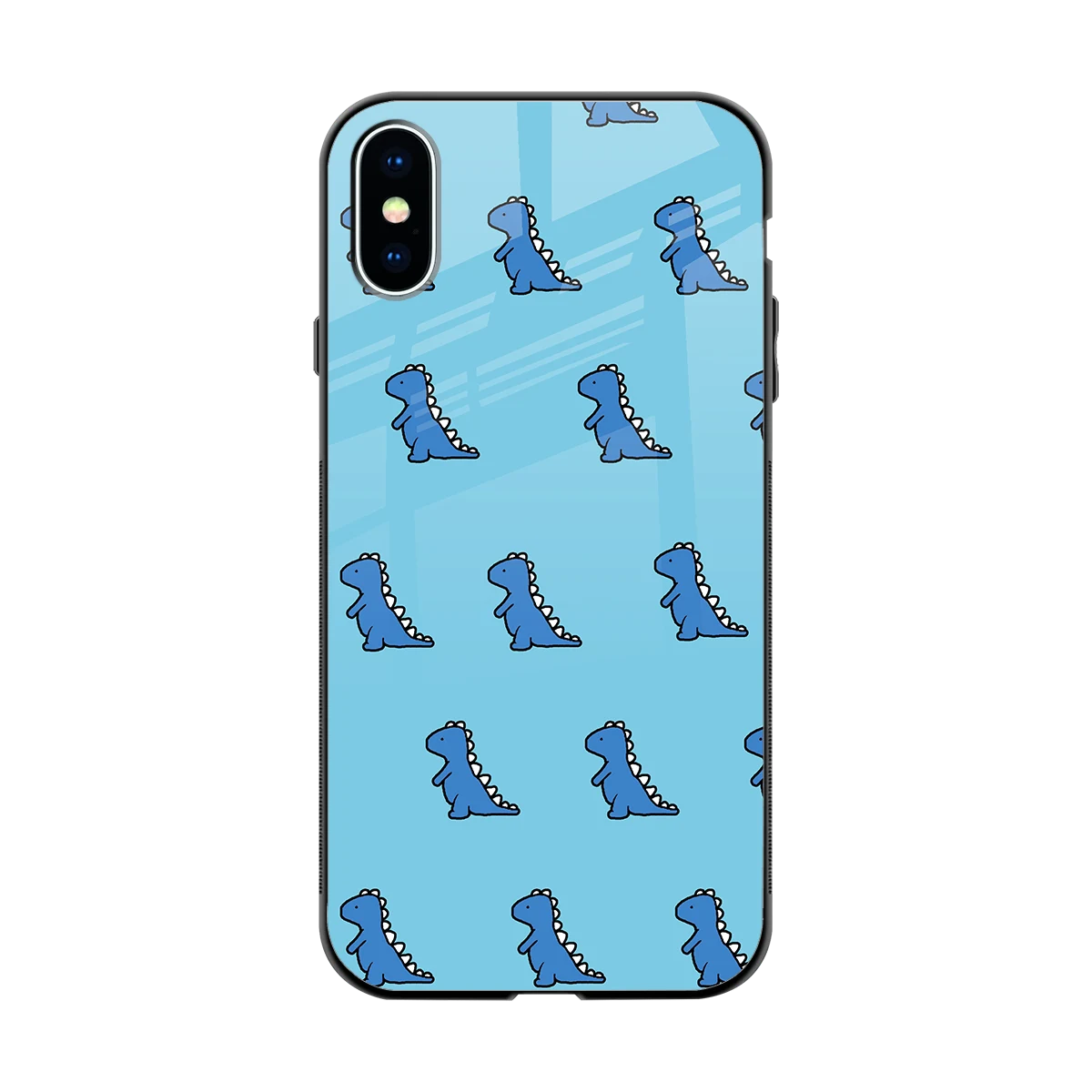 Dino Blue back phone cover | glass case for iphone x