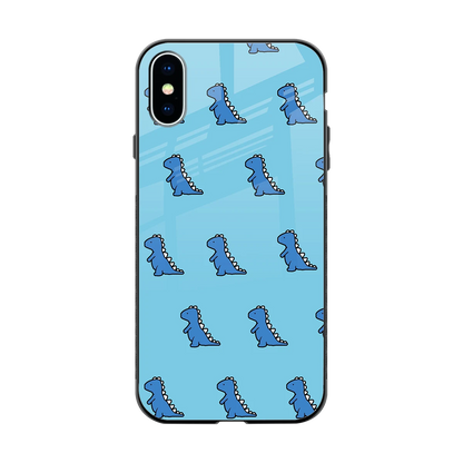 Dino Blue back phone cover | glass case for iphone x