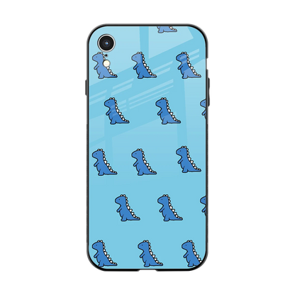 Dino Blue back phone cover | glass case for iphone xr