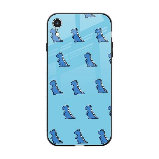 Dino Blue back phone cover | glass case for iphone xr