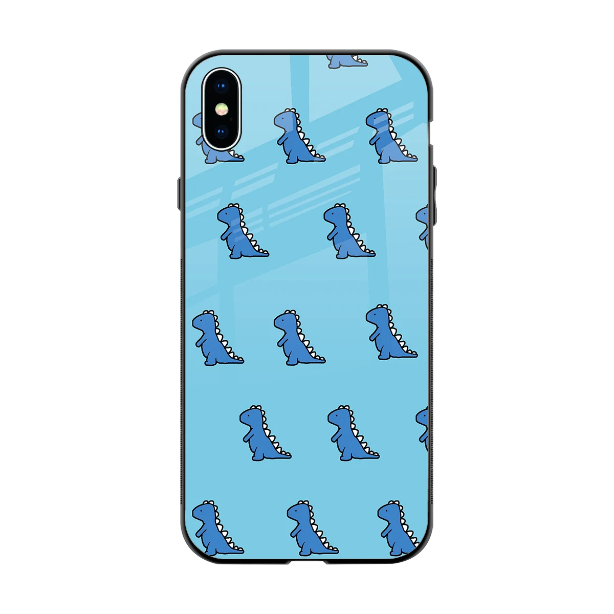 Dino Blue back phone cover | glass case for iphone xs max