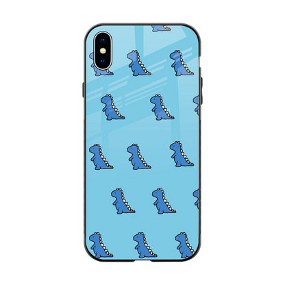 Dino Blue back phone cover | glass case for iphone xs max