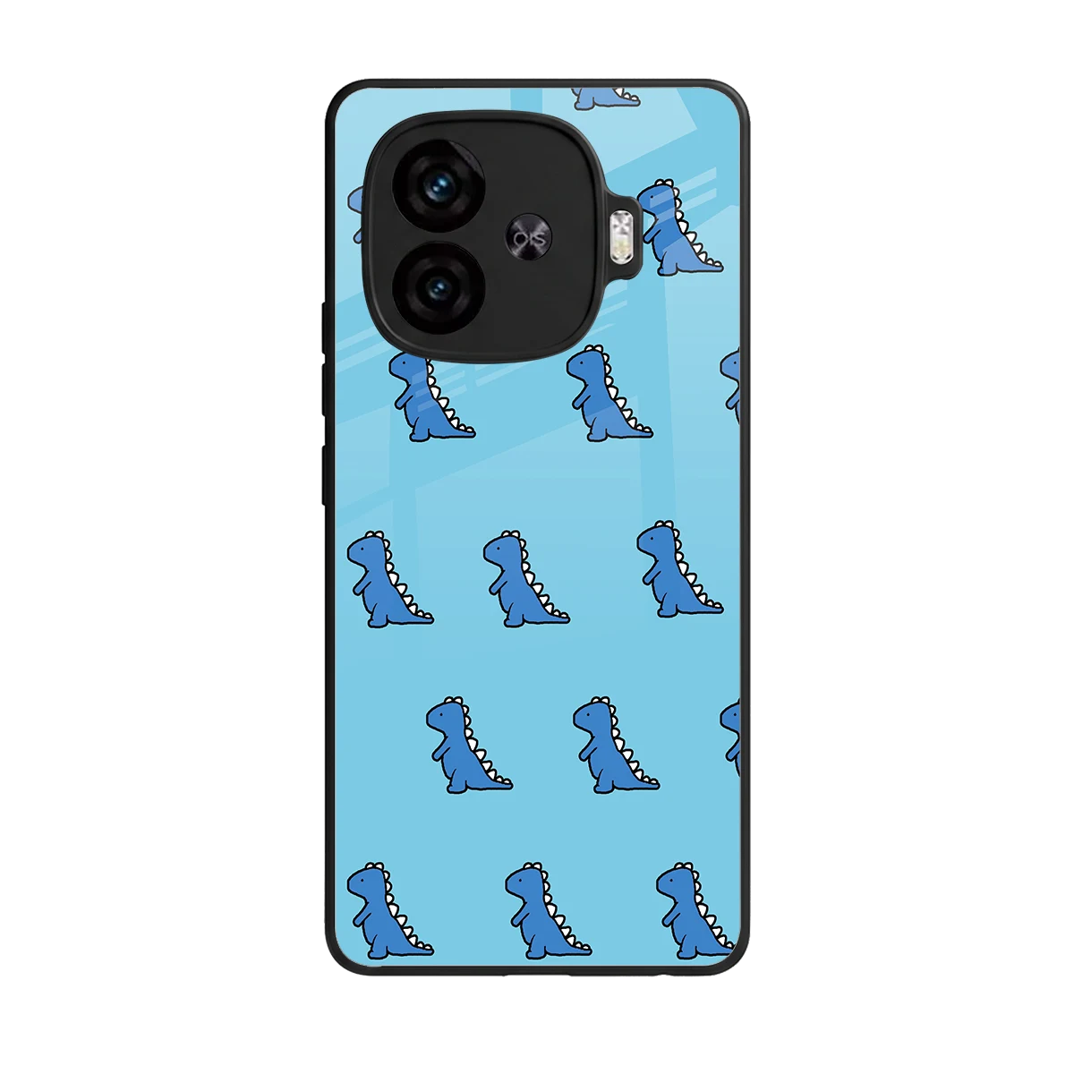 Dino Blue back phone cover | glass case for iqoo neo 10r 5g