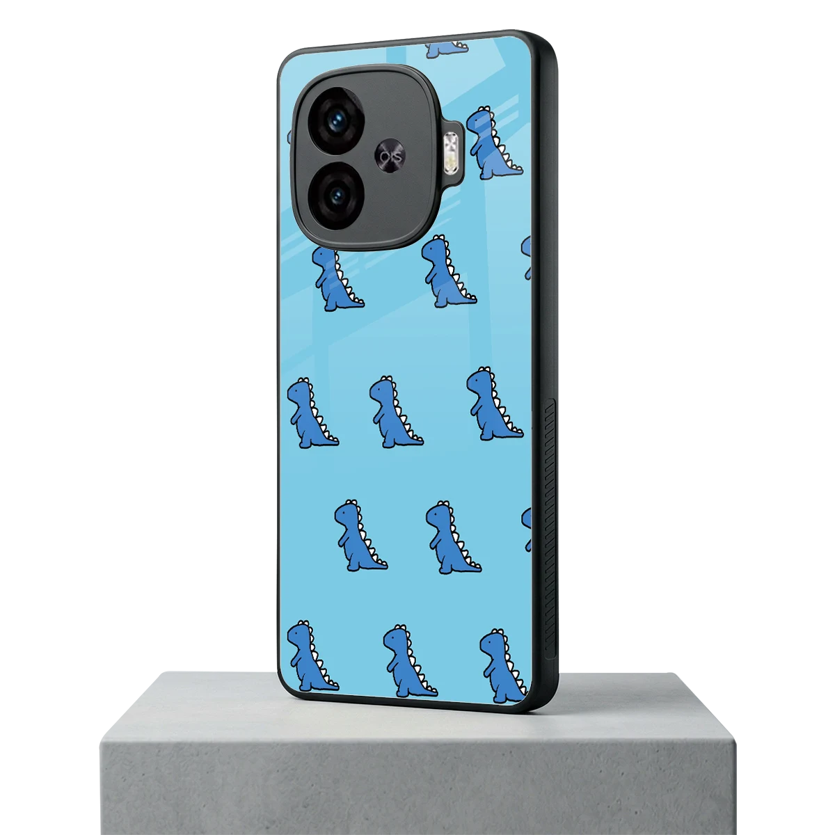 Dino Blue iqoo neo 10r 5g mobile cover | shockproof glass phone case