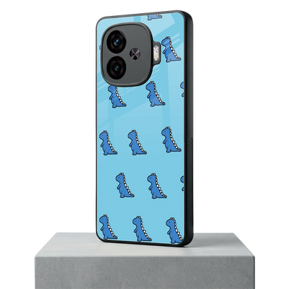 Dino Blue iqoo neo 10r 5g mobile cover | shockproof glass phone case