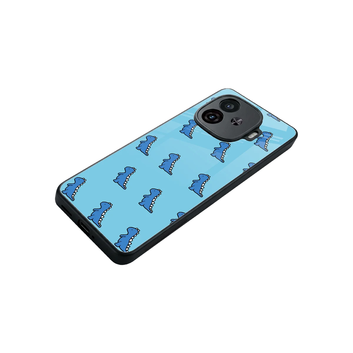 Dino Blue stylish phone case for iqoo neo 10r 5g | glossy glass and slim fit