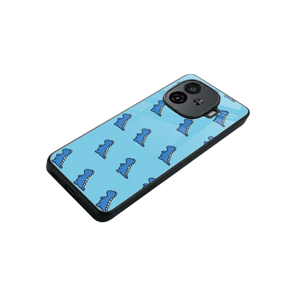 Dino Blue stylish phone case for iqoo neo 10r 5g | glossy glass and slim fit