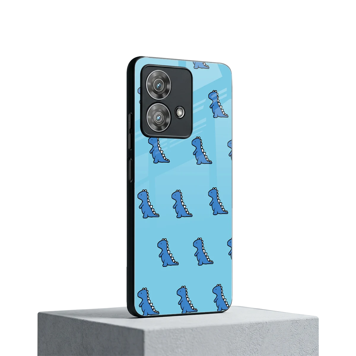 Dino Blue motorola edge 40 neo 5g mobile cover | shockproof glass phone case