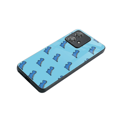 Dino Blue stylish phone case for motorola edge 40 neo 5g | glossy glass and slim fit