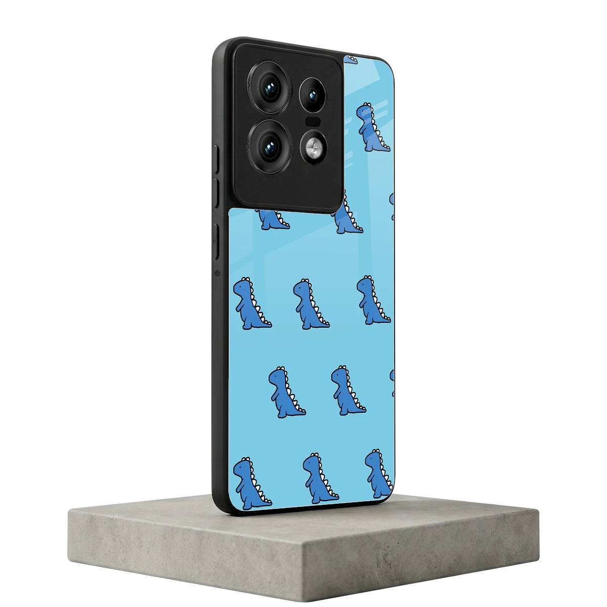 Dino Blue motorola edge 50 pro mobile cover | shockproof glass phone case