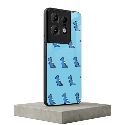 Dino Blue motorola edge 50 pro mobile cover | shockproof glass phone case