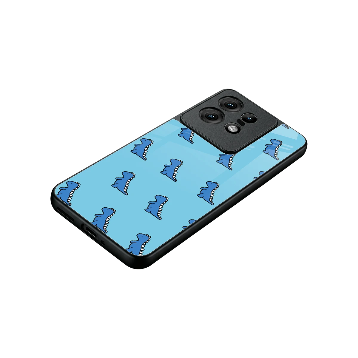 Dino Blue stylish phone case for motorola edge 50 pro | glossy glass and slim fit