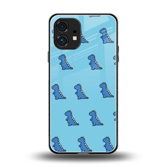 Dino Blue back phone cover | glass case for nothing phone 1