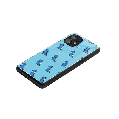 Dino Blue stylish phone case for nothing phone 1 | glossy glass and slim fit