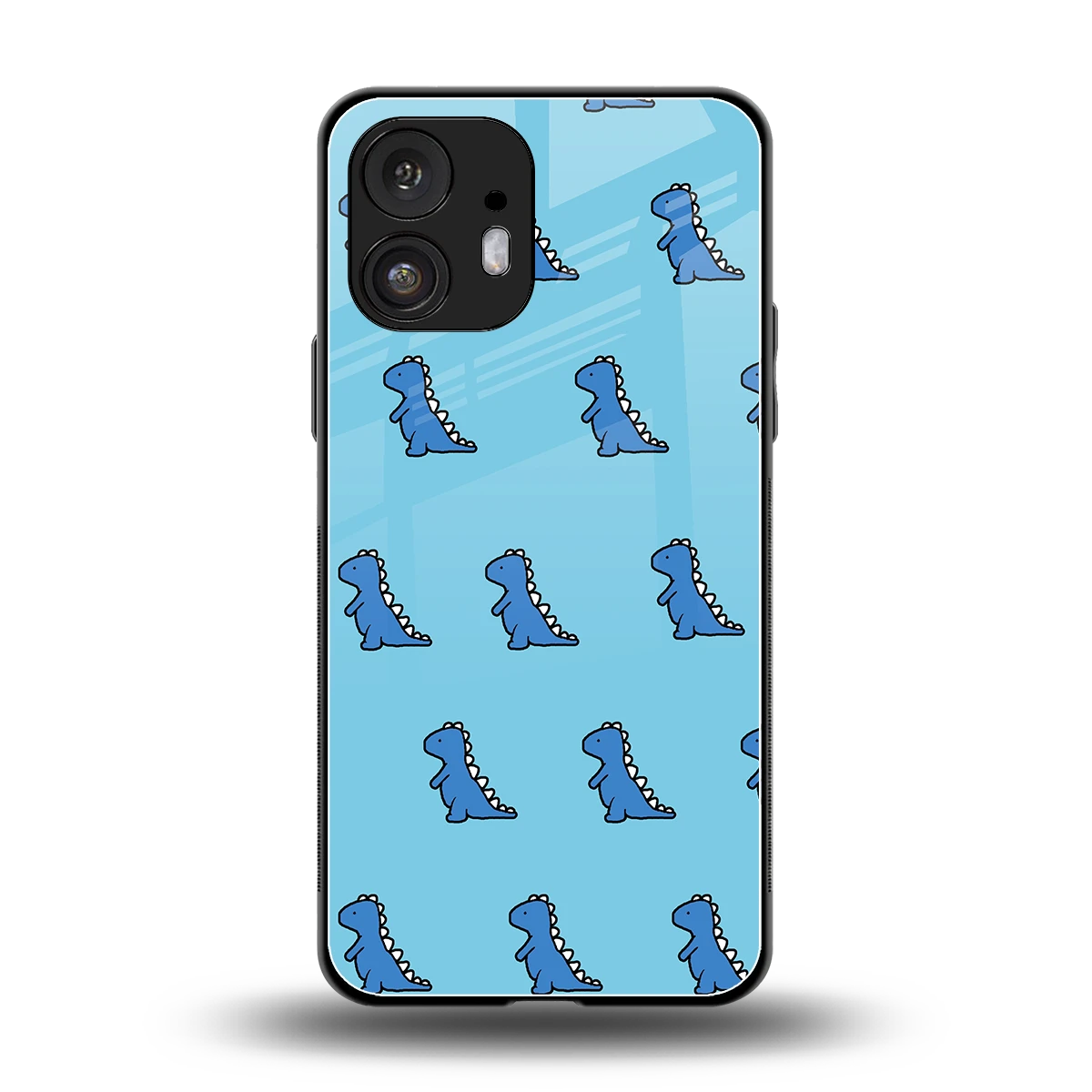 Dino Blue back phone cover | glass case for nothing phone 2