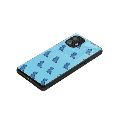 Dino Blue stylish phone case for nothing phone 2 | glossy glass and slim fit