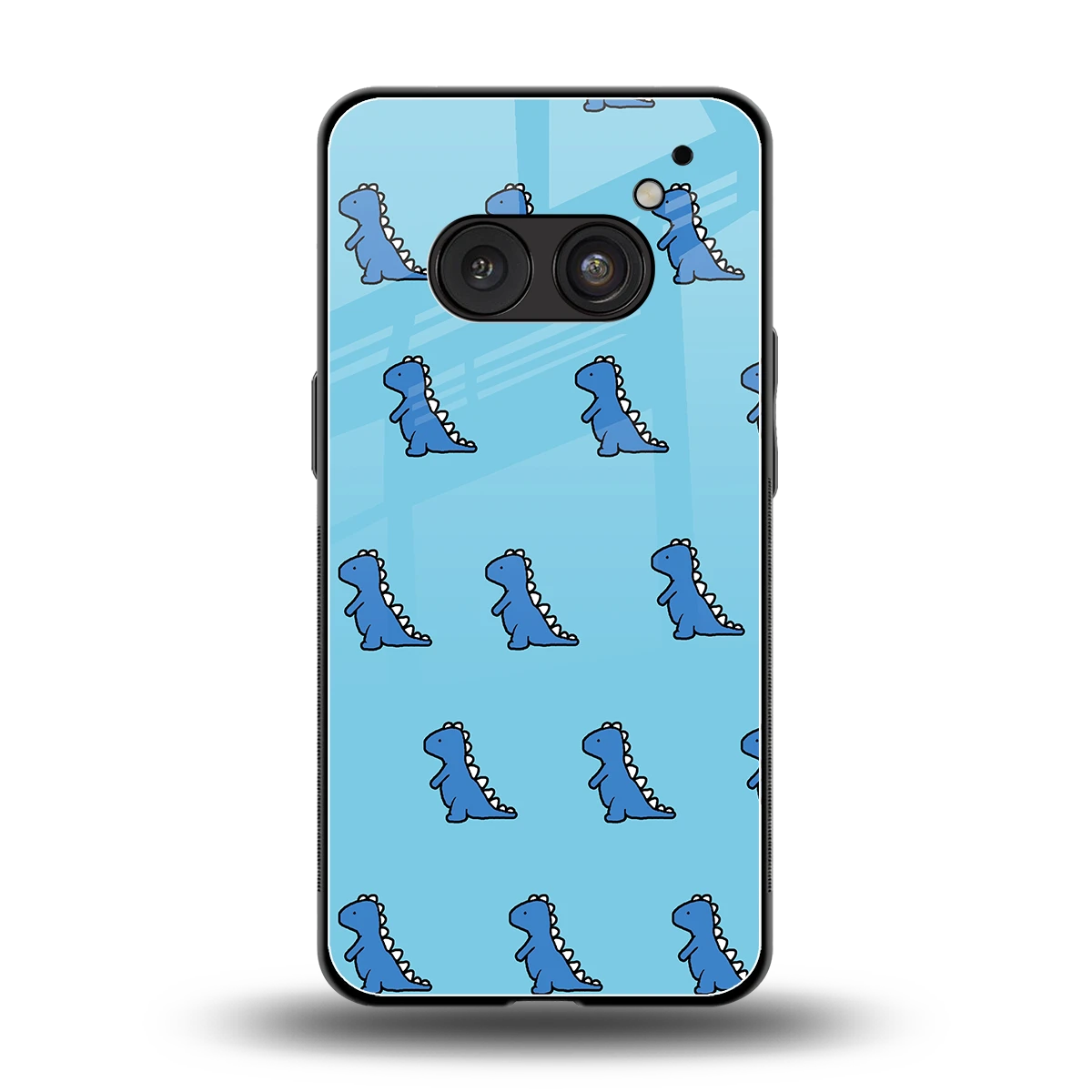 Dino Blue back phone cover | glass case for nothing phone 2a plus